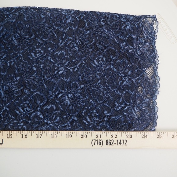 J. Crew Peyton High-Rise Pull-On Wide-Leg Pants Navy Metallic Lace Size 10 - Picture 7 of 11